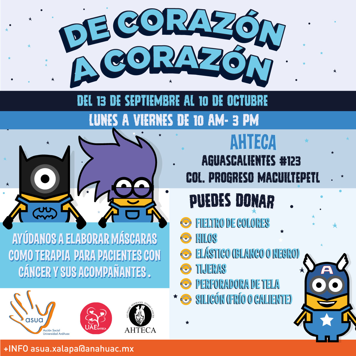 De Corazón a Corazón, Campaña de Donación ASUA para Máscaras