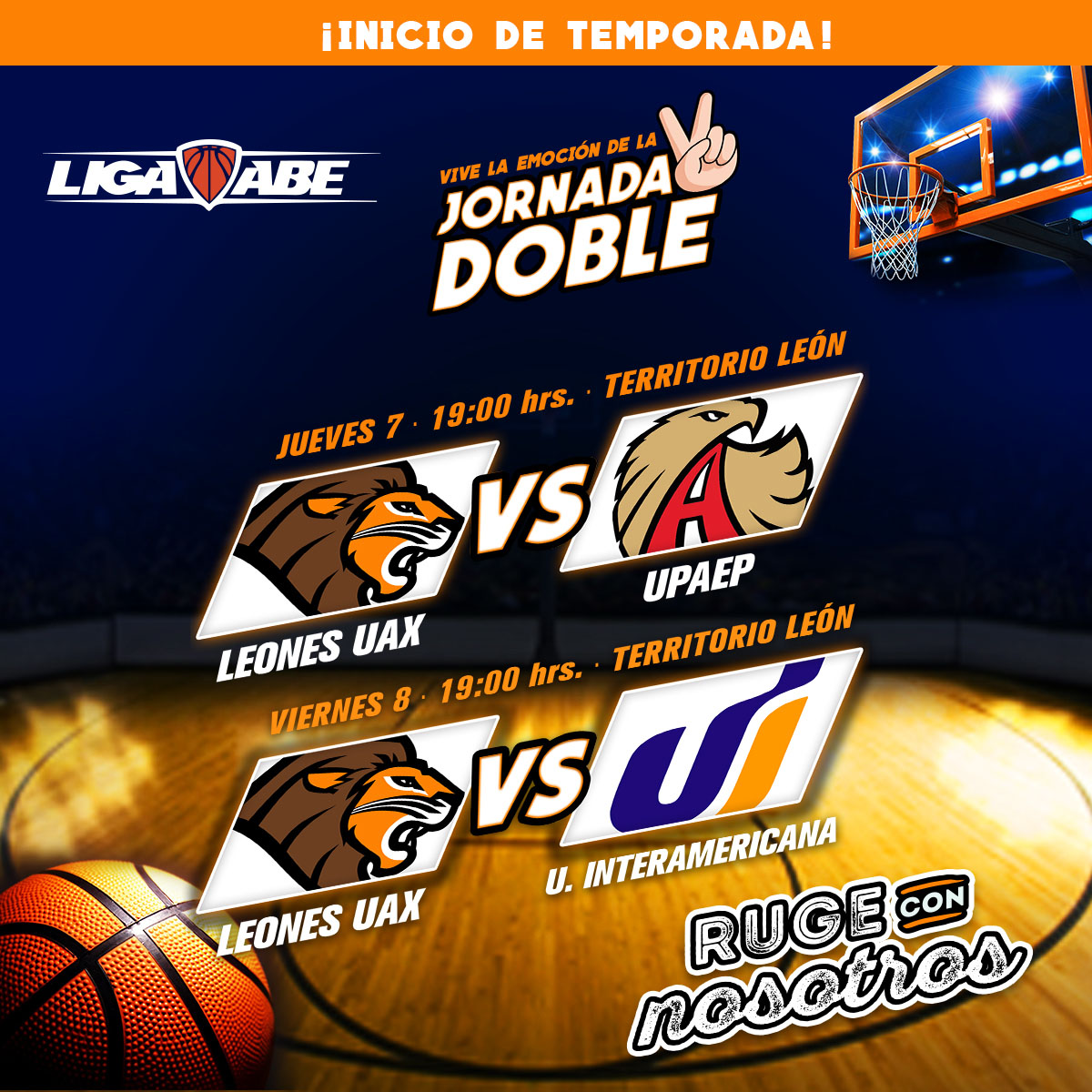 Jornada Doble para Leones en Inicio de Temporada de la Liga ABE