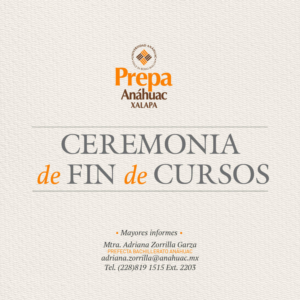 Ceremonia de Fin de Cursos 2018