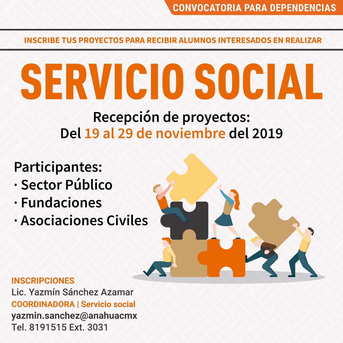 Convocatoria de Servicio Social para Dependencias Convocatoria de Servicio Social para Dependencias