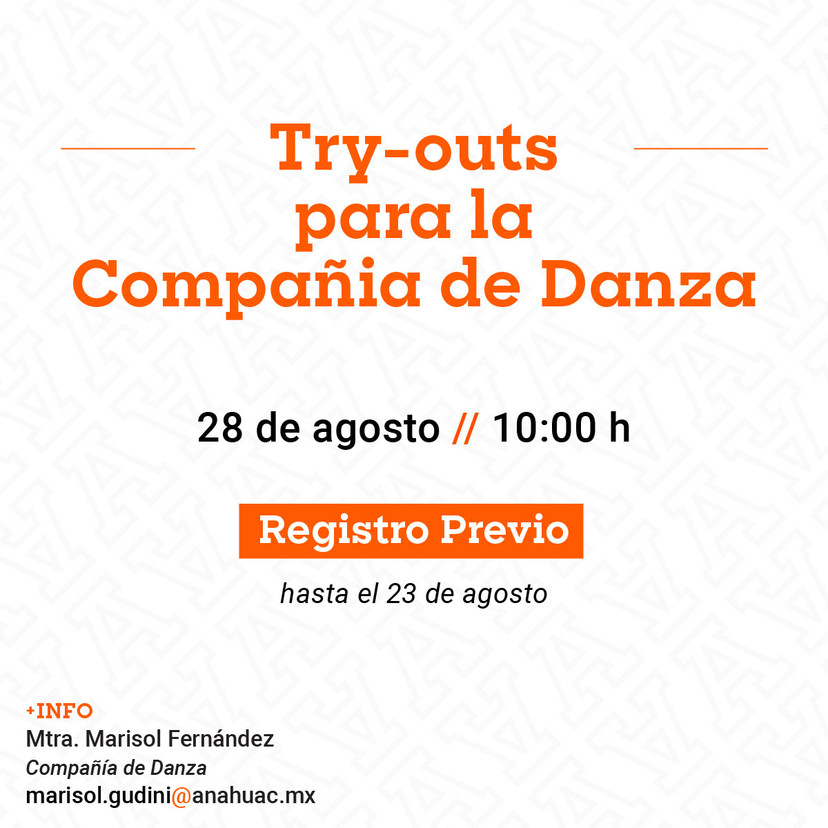 Try-Outs para la Compañía de Danza