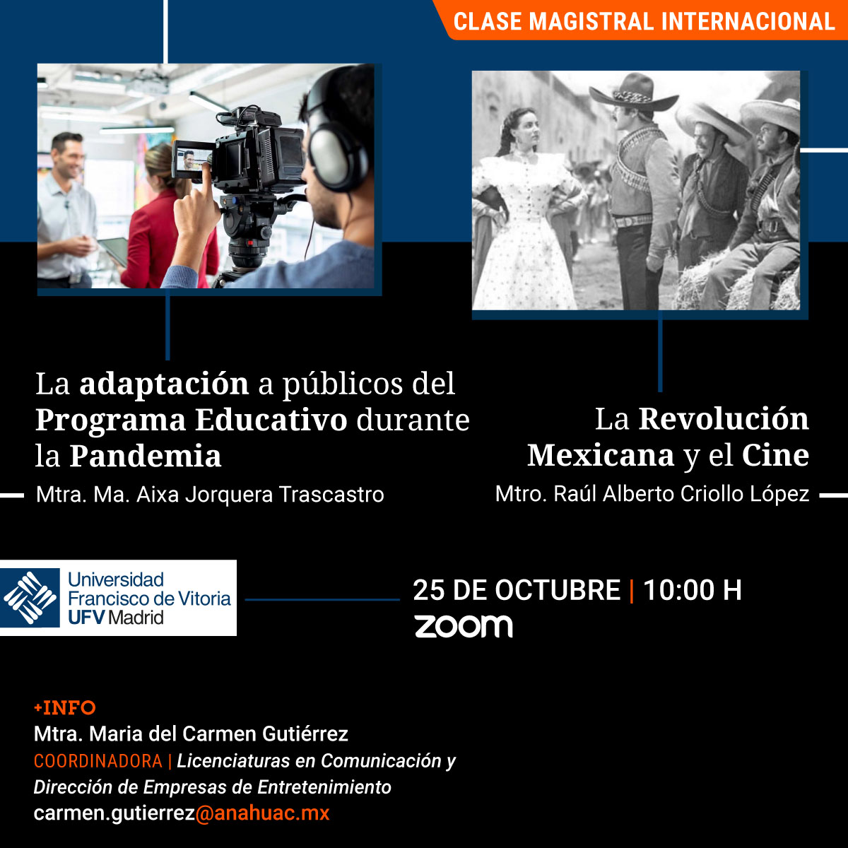 Clase Magistral Internacional con la Universidad Francisco de Vitoria, España Clase Magistral Internacional con la Universidad Francisco de Vitoria, España