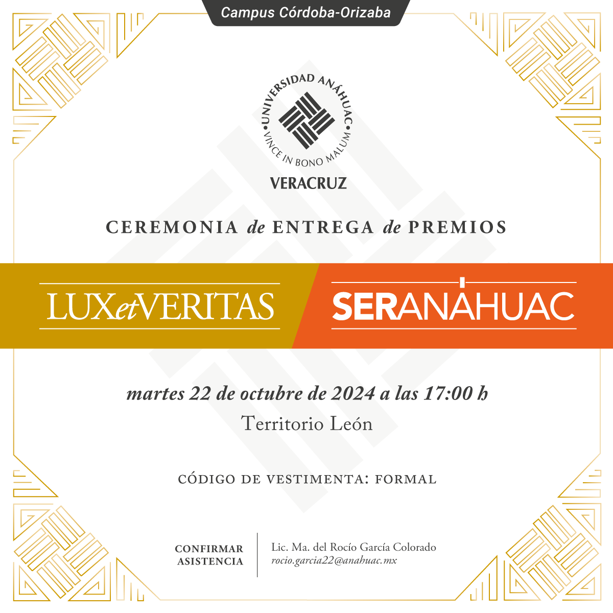 Entrega de Premios Lux et Veritas y Ser Anáhuac